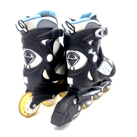 BLADERUNNER@ Pro 80 ABEC 5 Inline Skates Black Blue Gray 80mm Wheel Womens Sz 8" - Picture 6 of 8
